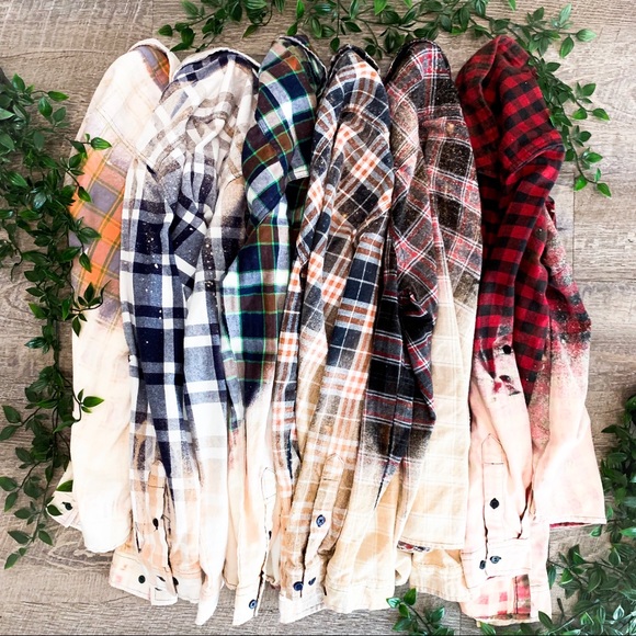 Red & Black Bleached Flannel - Picture 4 of 5